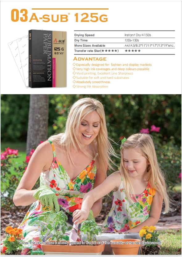 A-SUB Sublimation Paper A4 for EPSON, RICOH GX Series and SAWGRASS Printers,100 Sheets