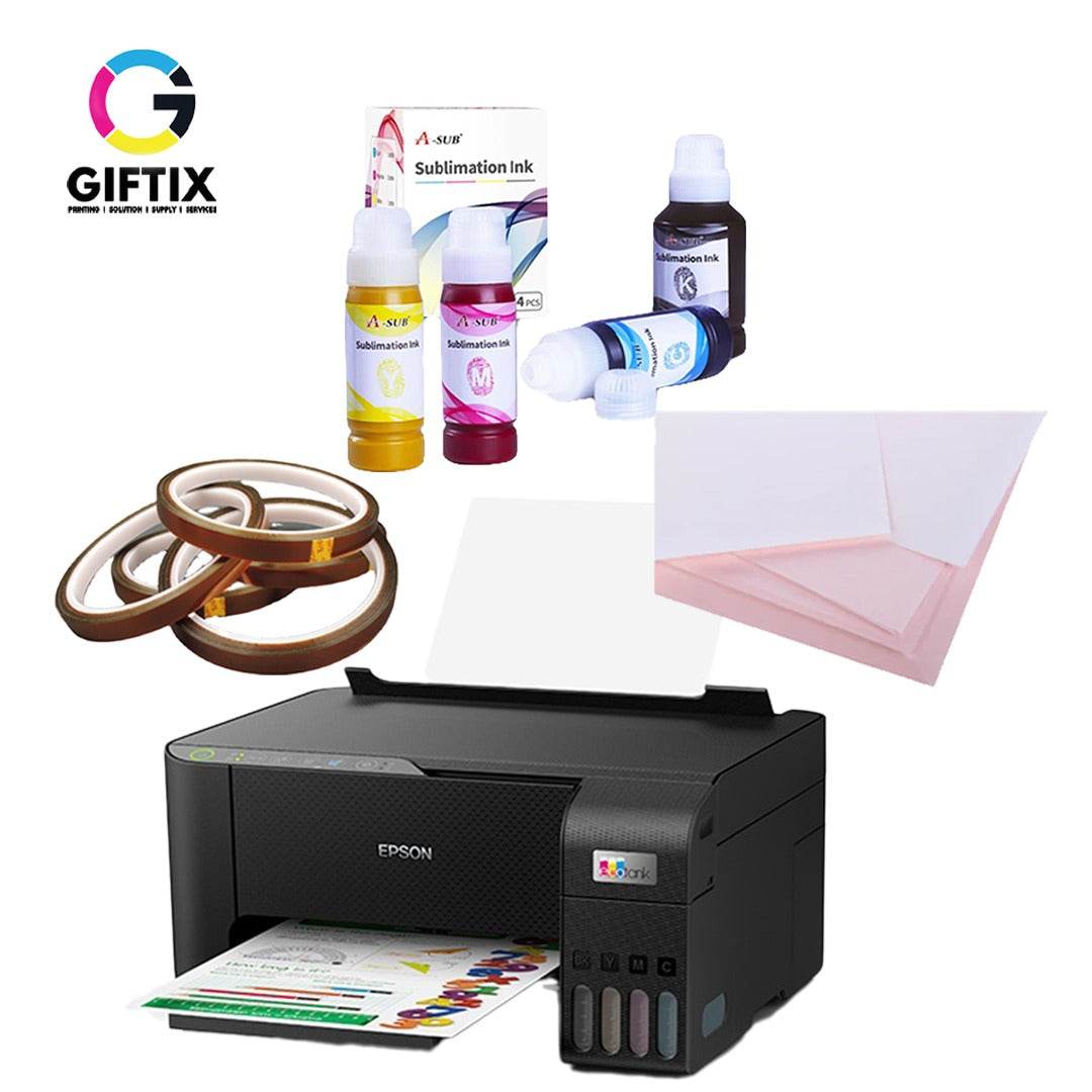 Epson ET1810 Asub Ink and Pink Sided Paper Sublimation Printer Package